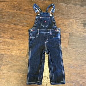 Wrangler dark indigo wash slim straight leg denim overalls toddler 18 mo